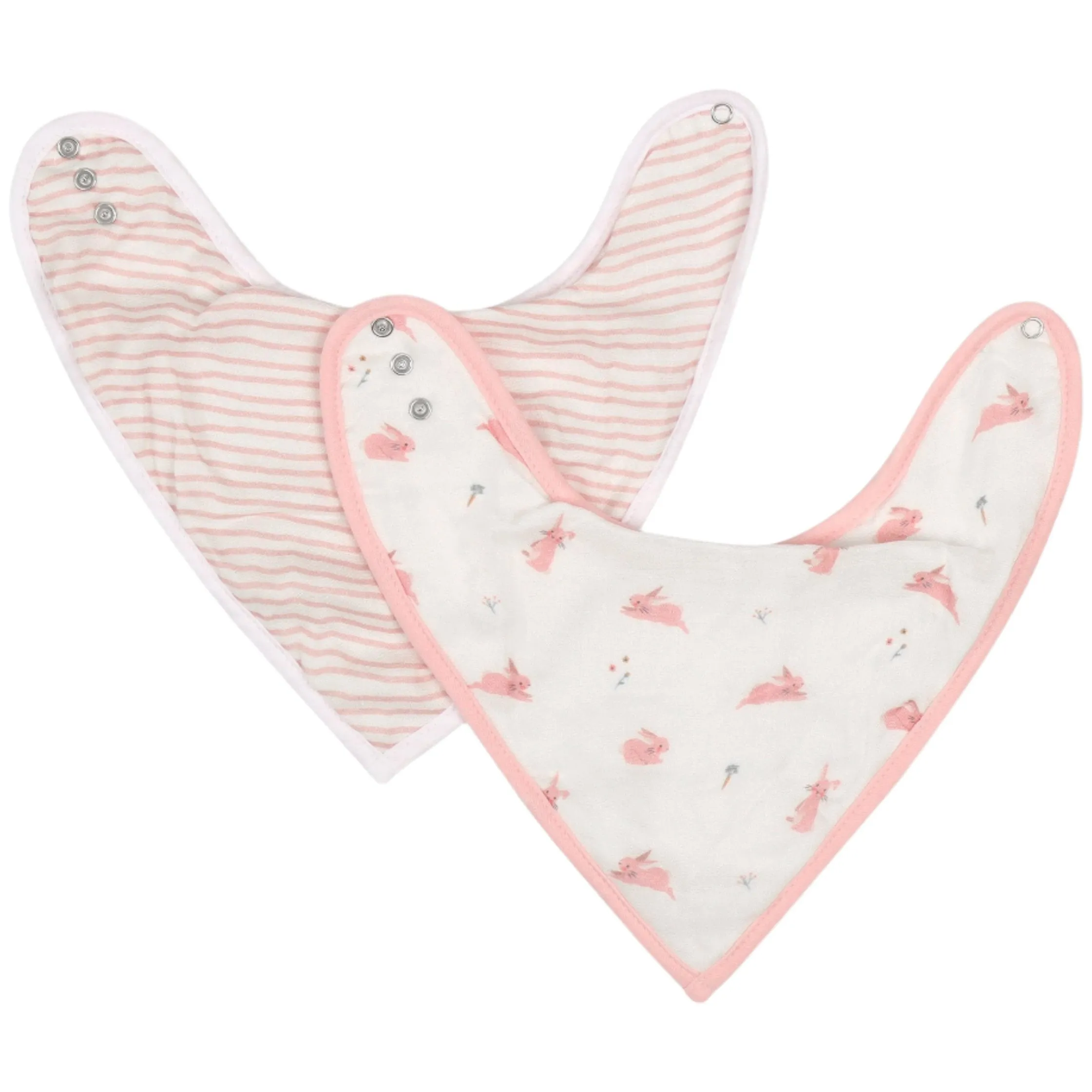 Bunny & Pink Wave Bib Set