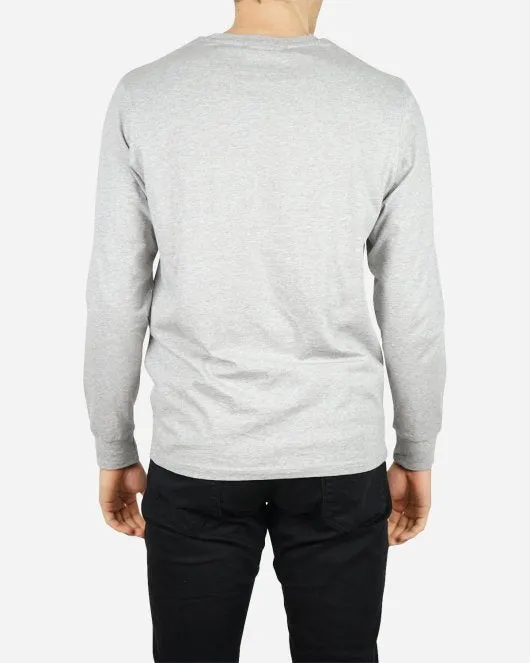 Casual Long Sleeve Tee - Grey Melange