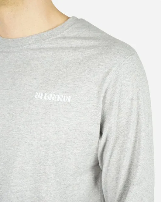 Casual Long Sleeve Tee - Grey Melange