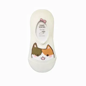 Cat with Ribbon Women Hidden Socks