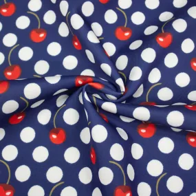 Cerise Cherry Dot Polyester Jersey Stretch