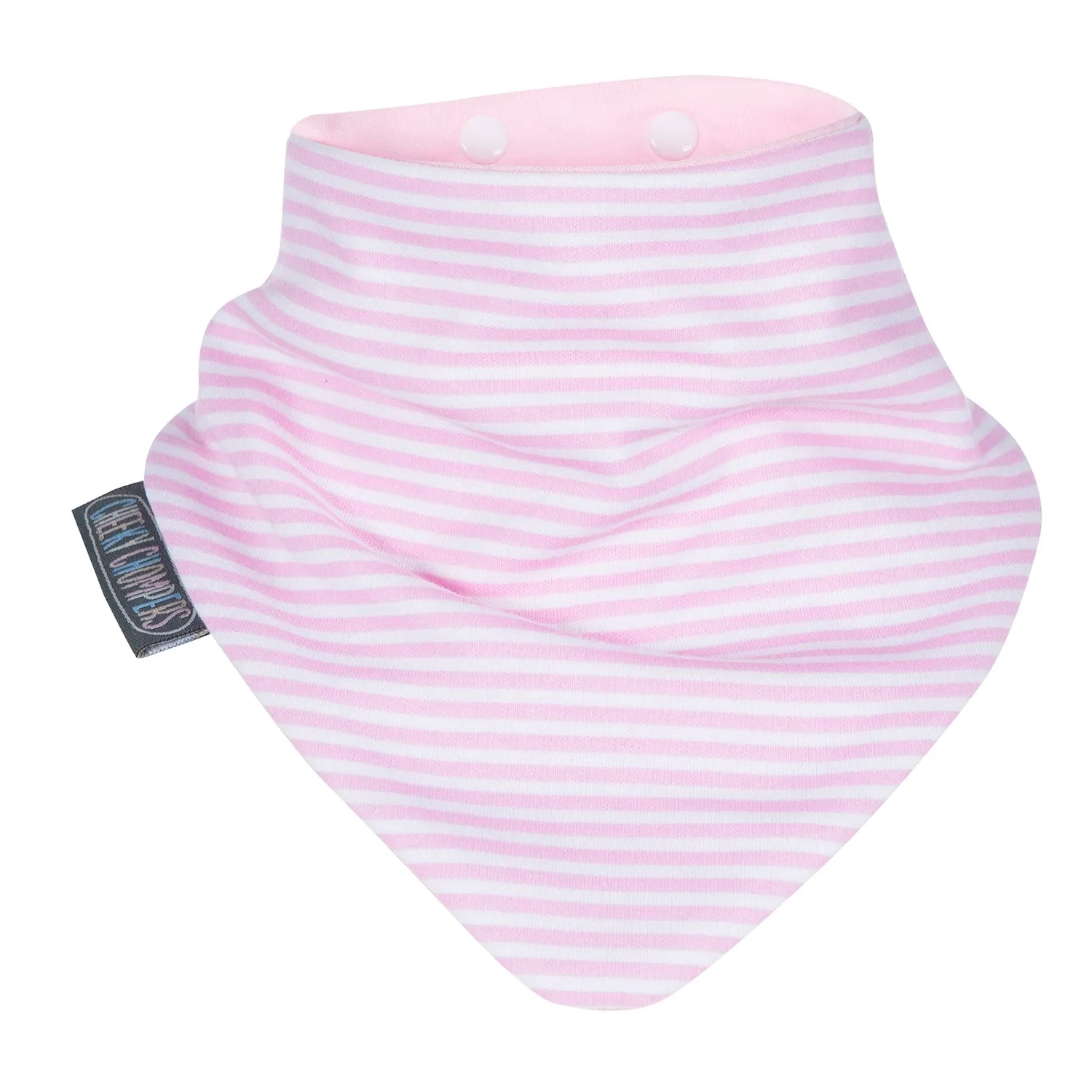 Cheeky Chompers Neckerbib Pink Rainbow Stripes