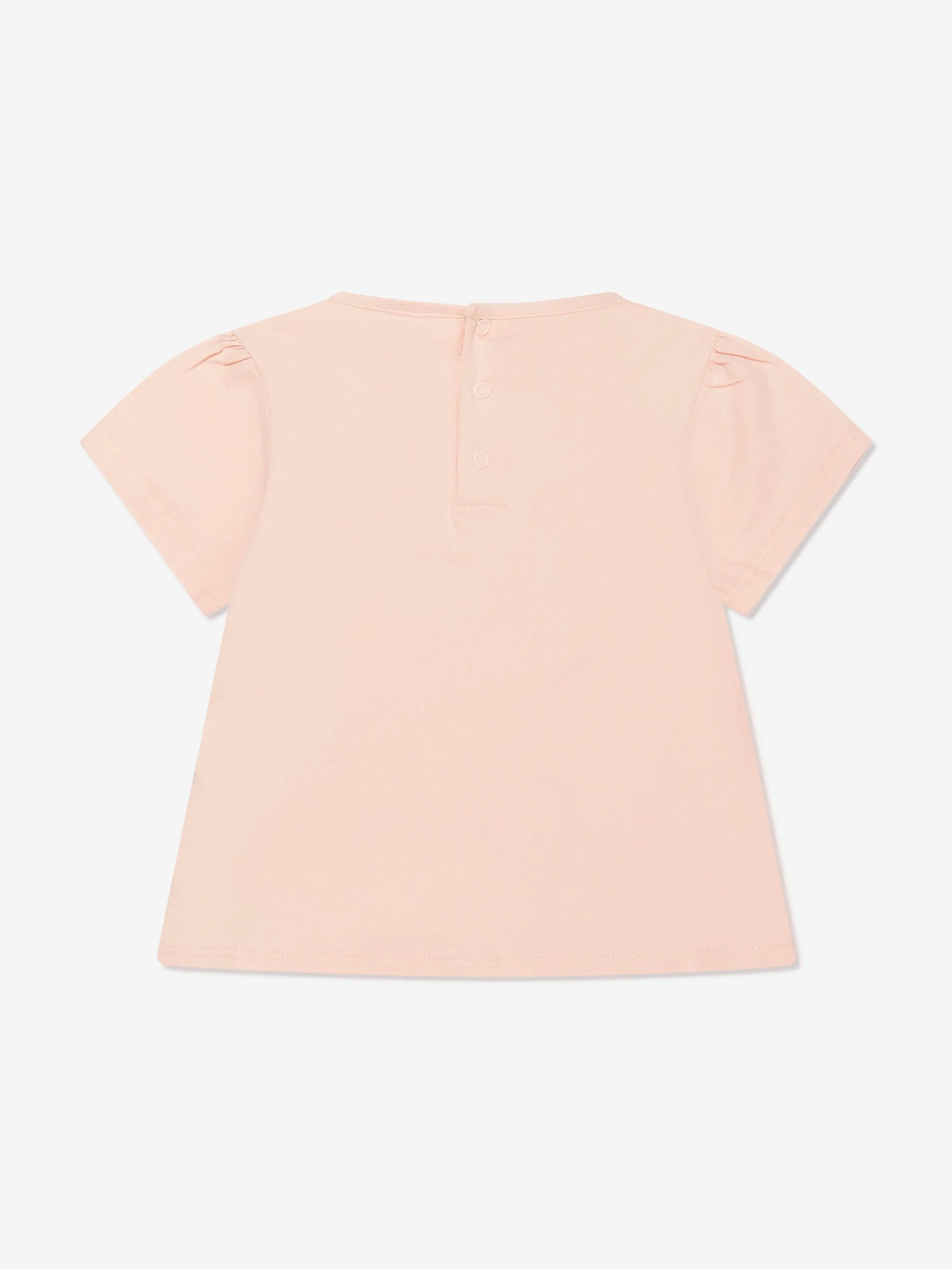Chloé Baby Girls Organic Cotton Logo T-Shirt in Pink