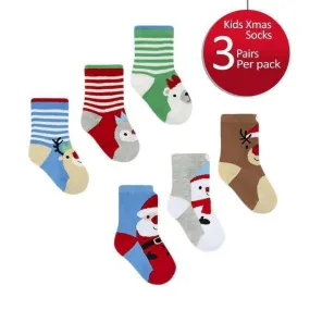 Christmas Baby Socks 3 Pack Festive Gift