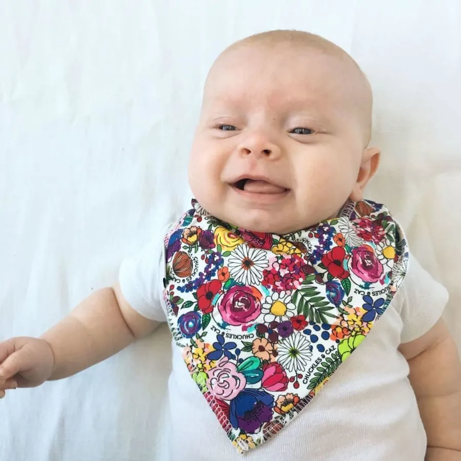 CLEARANCE Chuckles & Caz Dribble Bib Super Floral