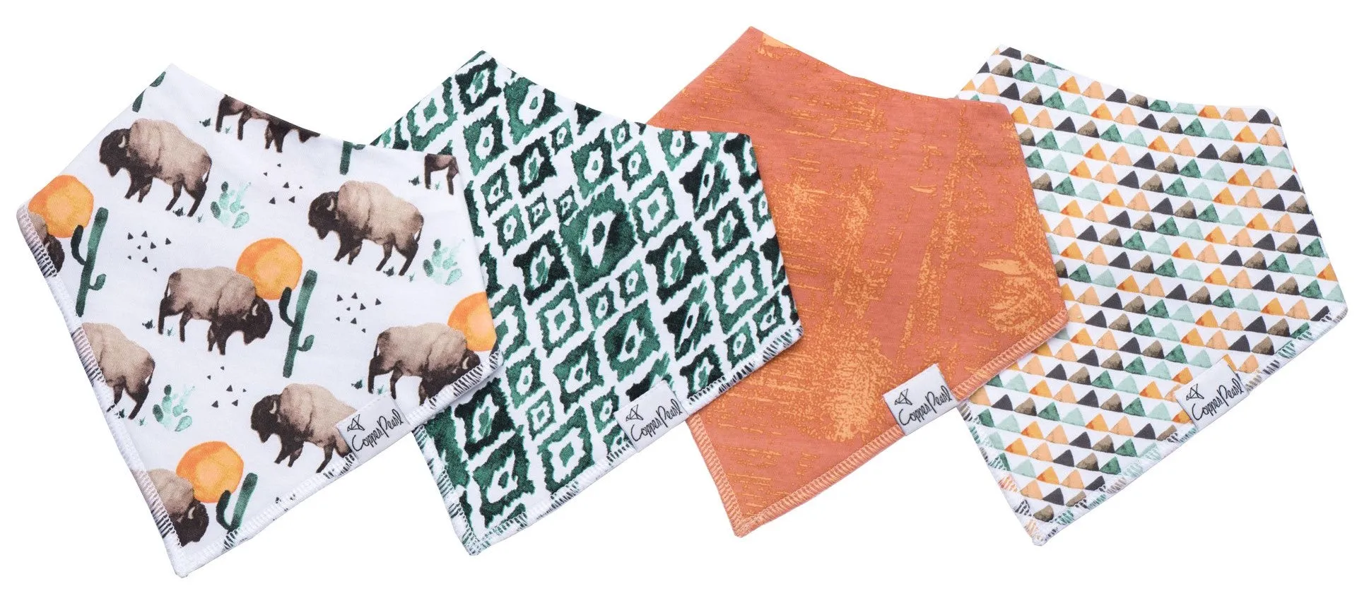 Copper Pearl Bison Bandana Bib Set