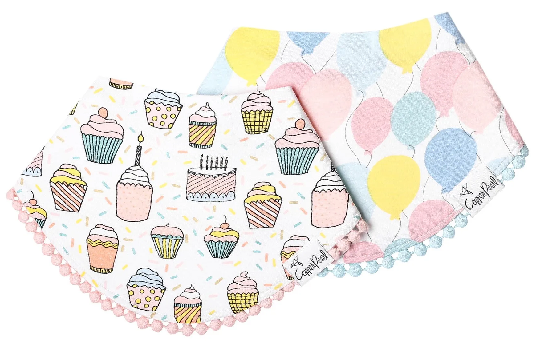 Copper Pearl Celebration Fashion Trimmed Bandana Bib Set
