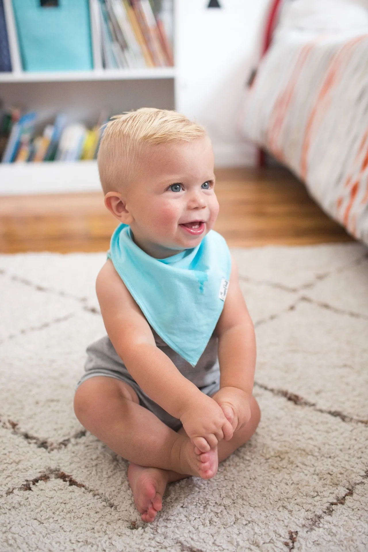 Copper Pearl Oxford Bandana Bib Set