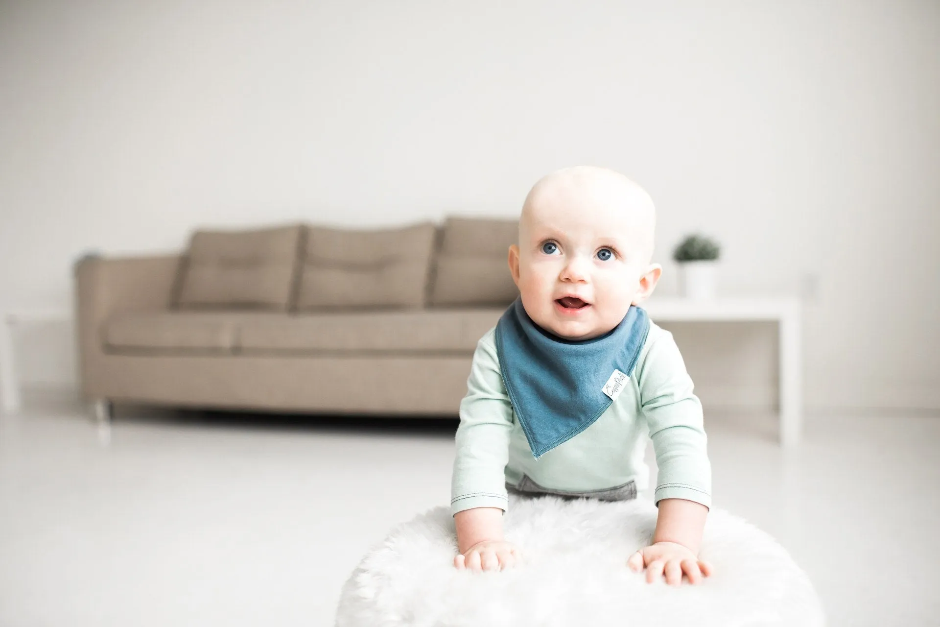 Copper Pearl Oxford Bandana Bib Set