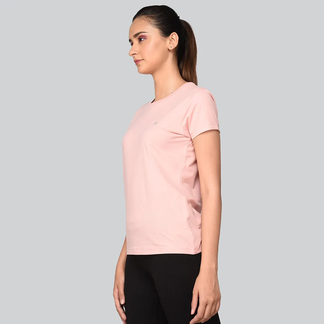 Crew Neck Solid T-Shirt - Rose Pink