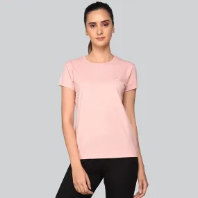 Crew Neck Solid T-Shirt - Rose Pink