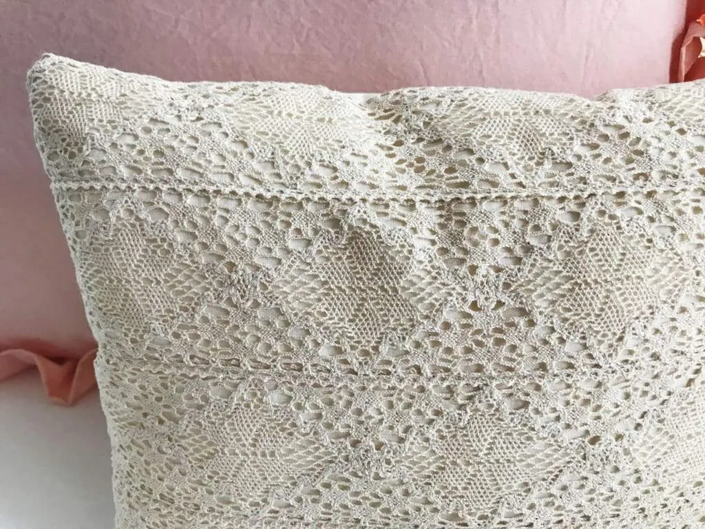 Crochet Lace Boho Baby Crib Pillow