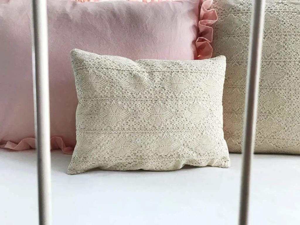 Crochet Lace Boho Baby Crib Pillow