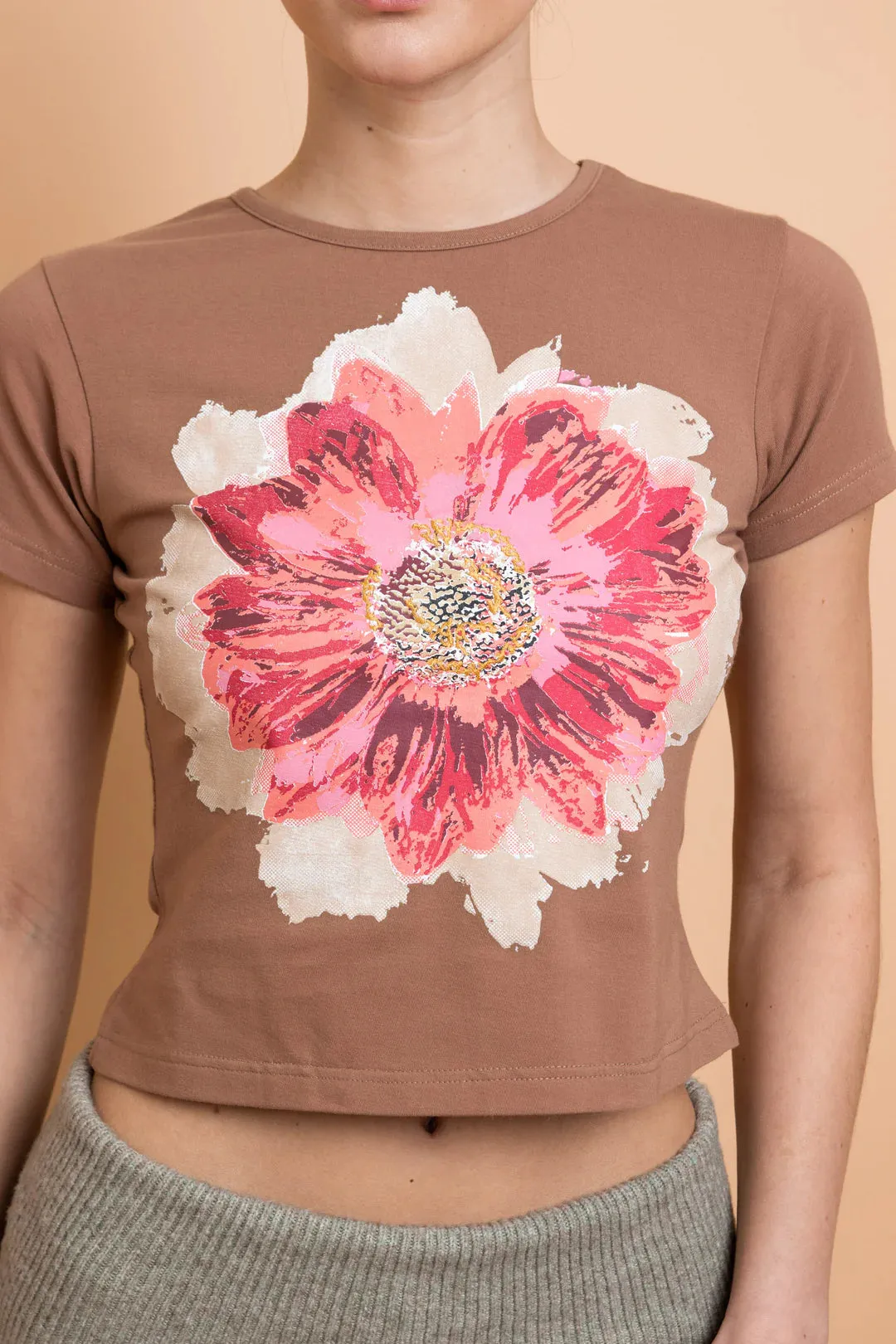 Daisy Street Flower Motif Baby Tee