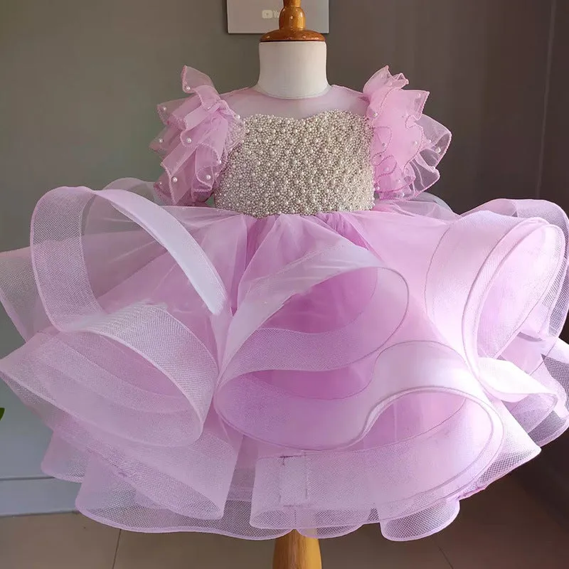 Elegant Baby Beauty Pageant Dresses Toddler Puffy Birthday Party Dresses
