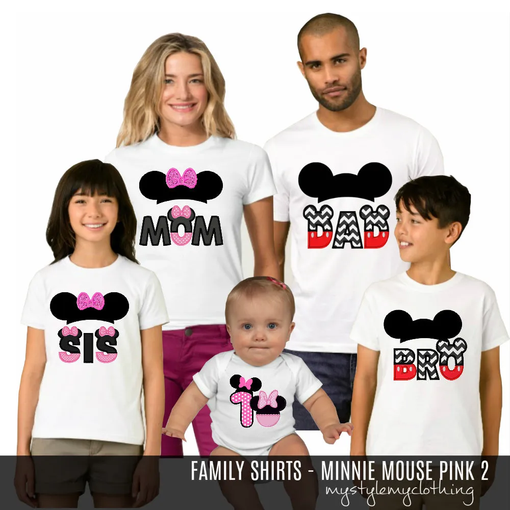 Family Set Shirt - Minnie Mouse Pink 2