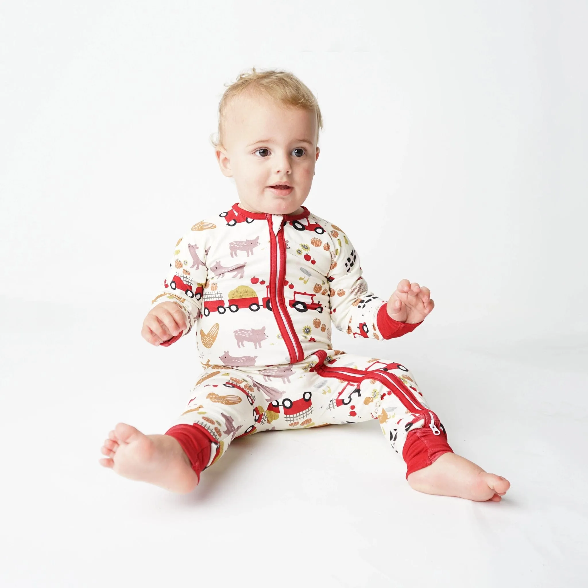 Farm Friends Animals Bamboo Baby Convertible Footie Pajama