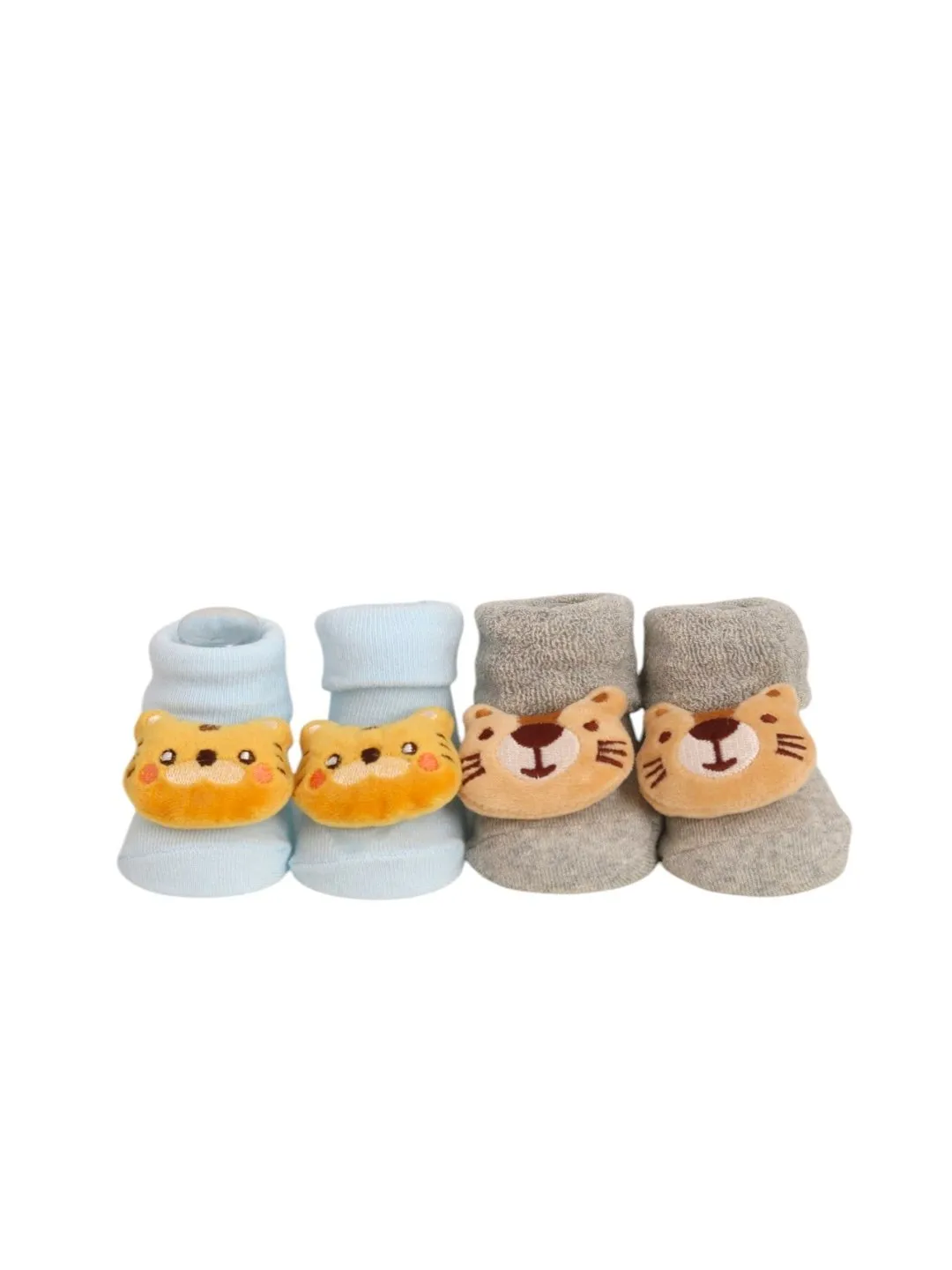 Fashionable Tiger-Themed Cotton Rattle Sock Set for Boys