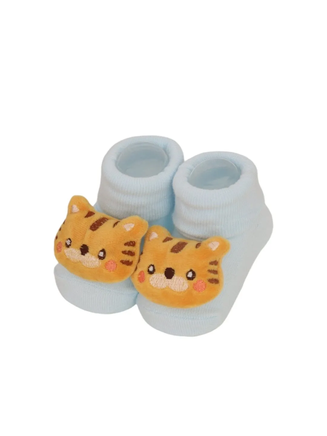 Fashionable Tiger-Themed Cotton Rattle Sock Set for Boys
