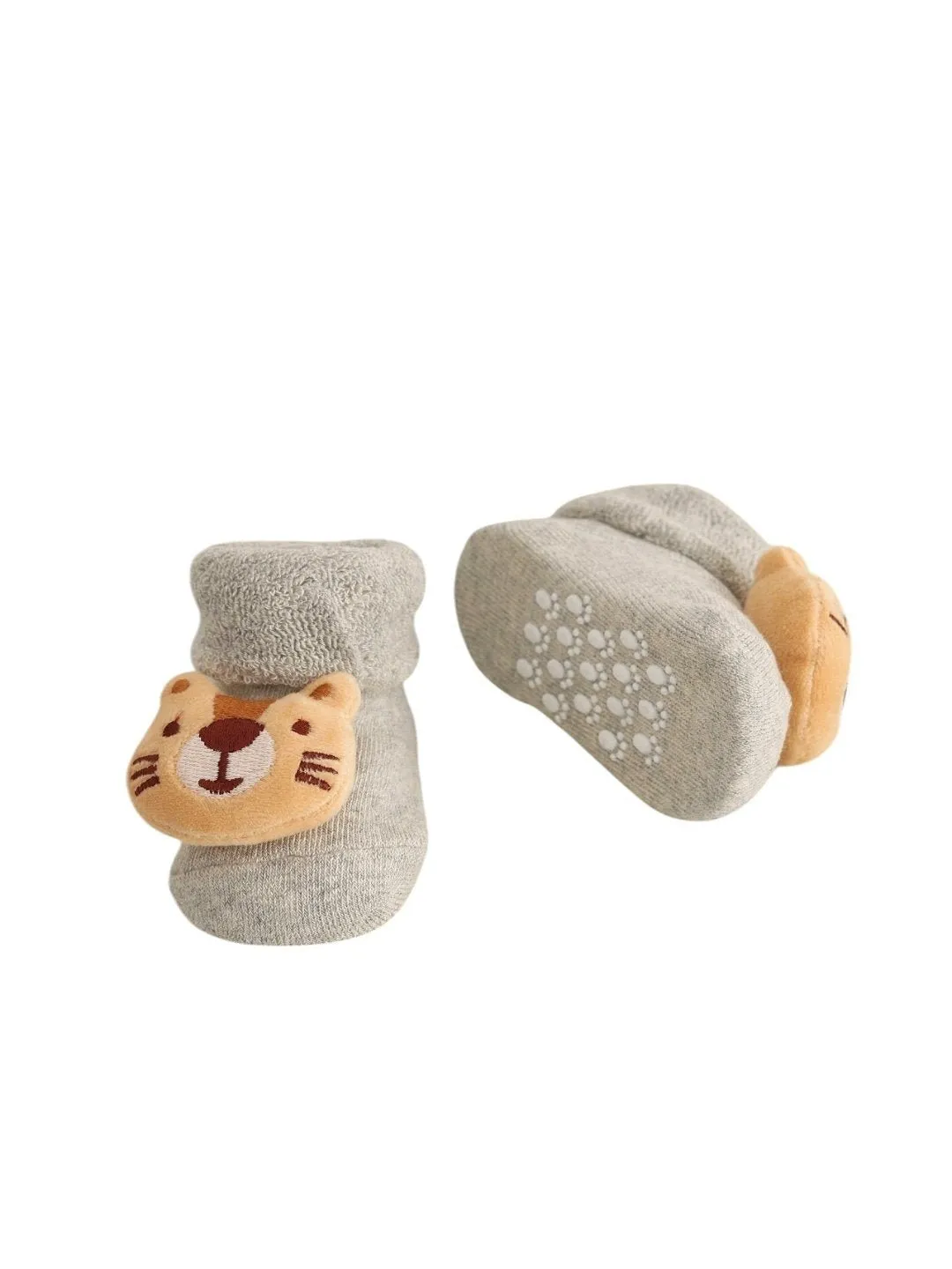 Fashionable Tiger-Themed Cotton Rattle Sock Set for Boys