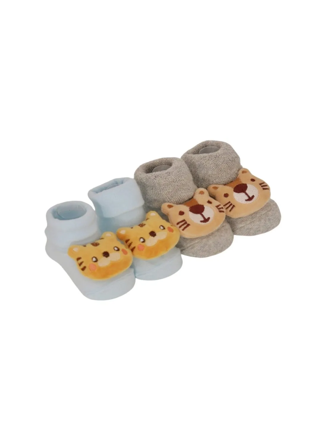 Fashionable Tiger-Themed Cotton Rattle Sock Set for Boys