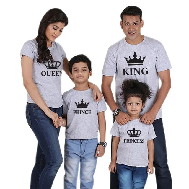 Father Mother Daughter Son Crown T Shirt And Family Matching Sets