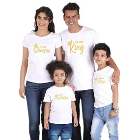 Father Mother Daughter Son Crown T Shirt And Family Matching Sets