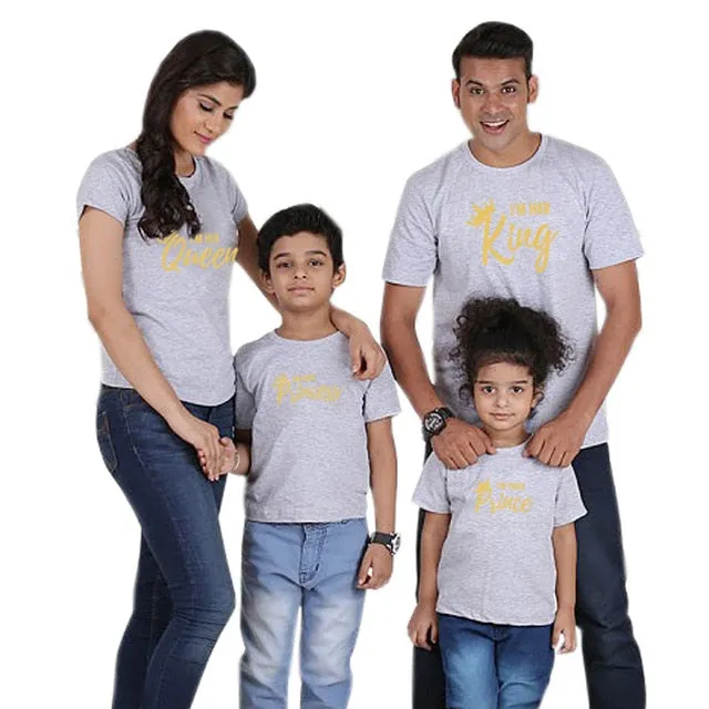 Father Mother Daughter Son Crown T Shirt And Family Matching Sets