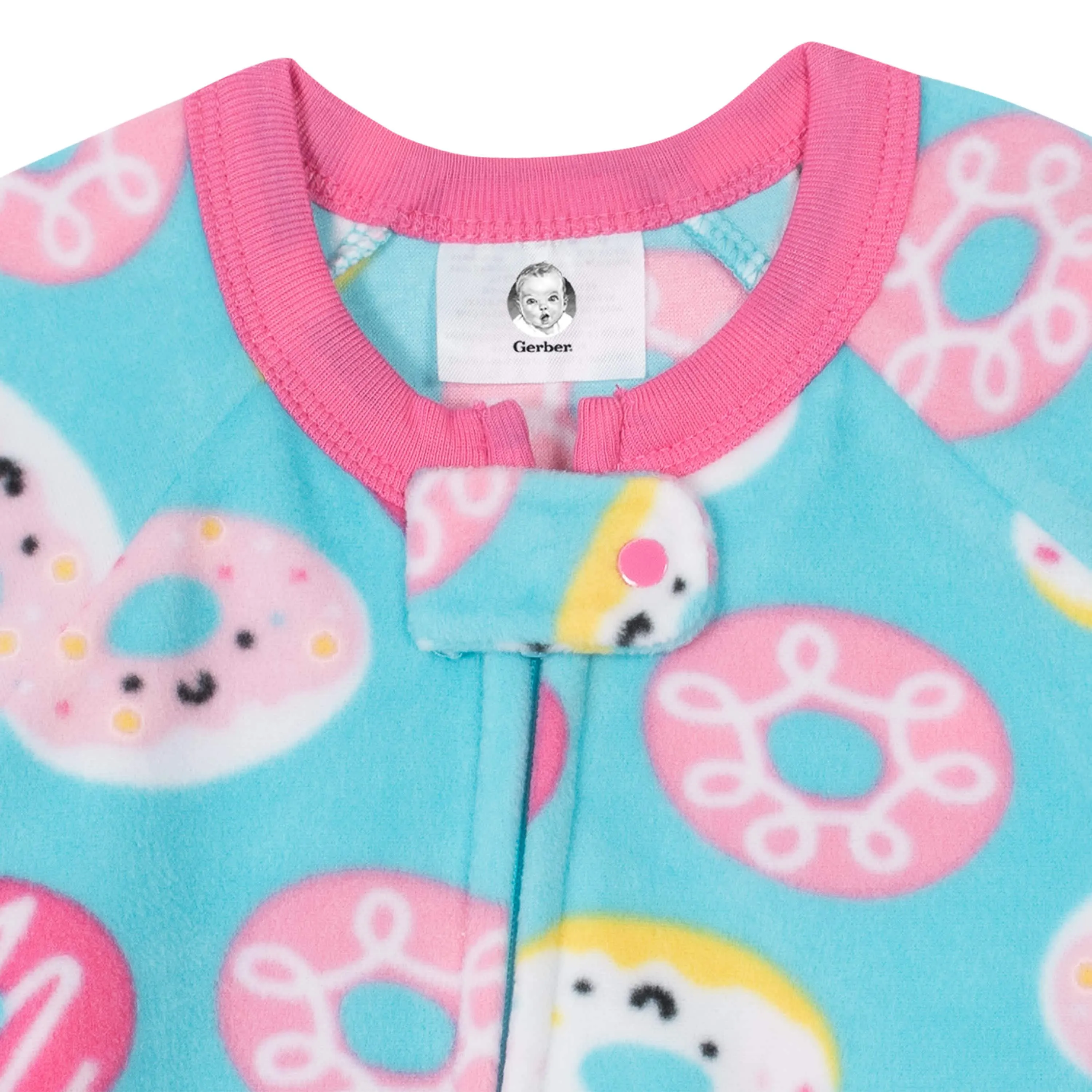 Gerber® Baby Girls Donuts Fleece Pajamas
