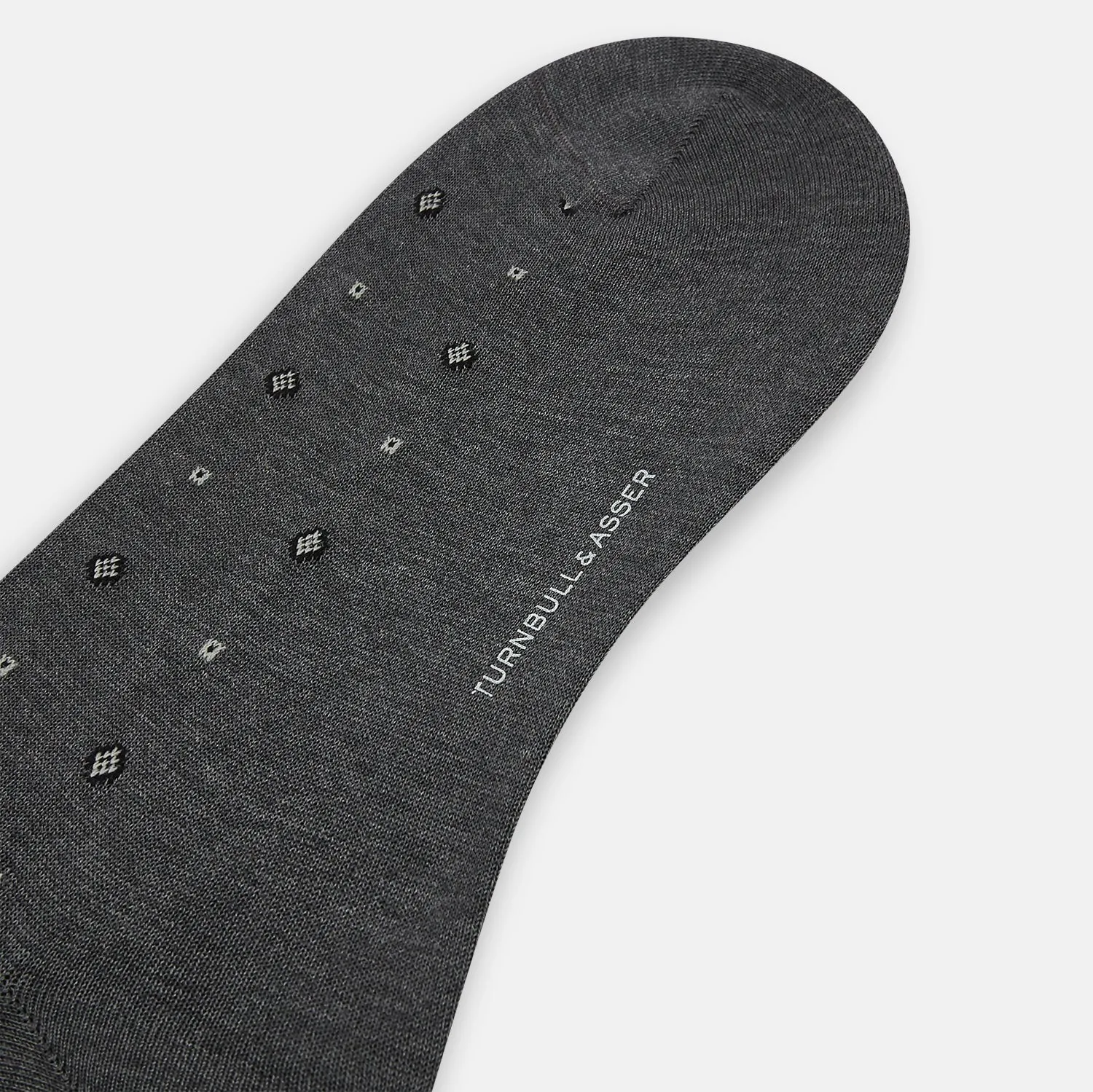Grey Patterned Mid-Length Socks