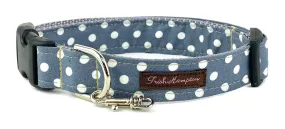 Grey/White Polka Dot Dog Collar - 511
