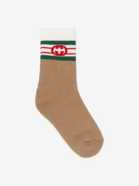 Gucci Baby Interlocking G Socks in Brown
