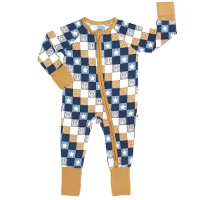 Happy Daze Blue Bamboo Convertible Romper Pajamas