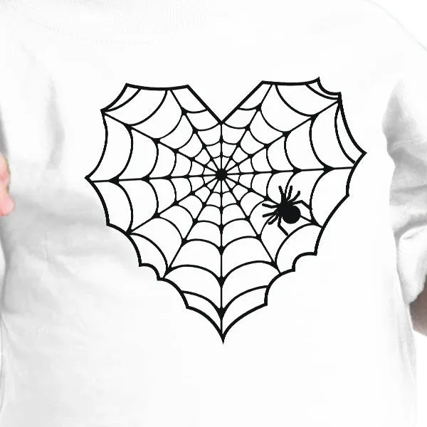 Heart Spider Web Baby White Shirt