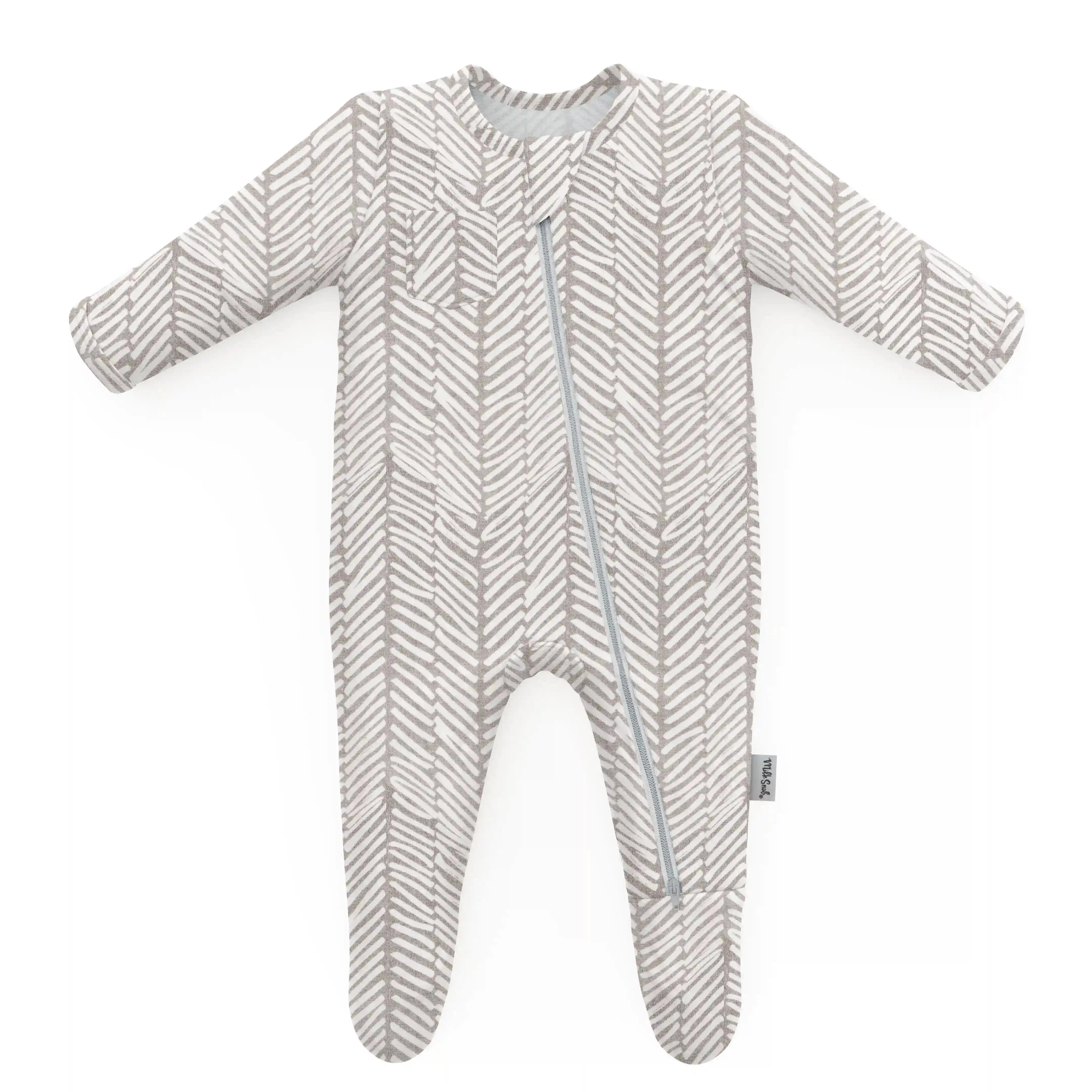 Herringbone Footed Jammies by Milk Snob