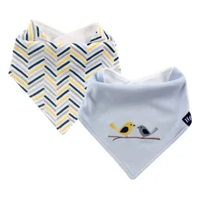Hudson Baby Cotton Bandana Bibs, Blue Bird 2-Pack