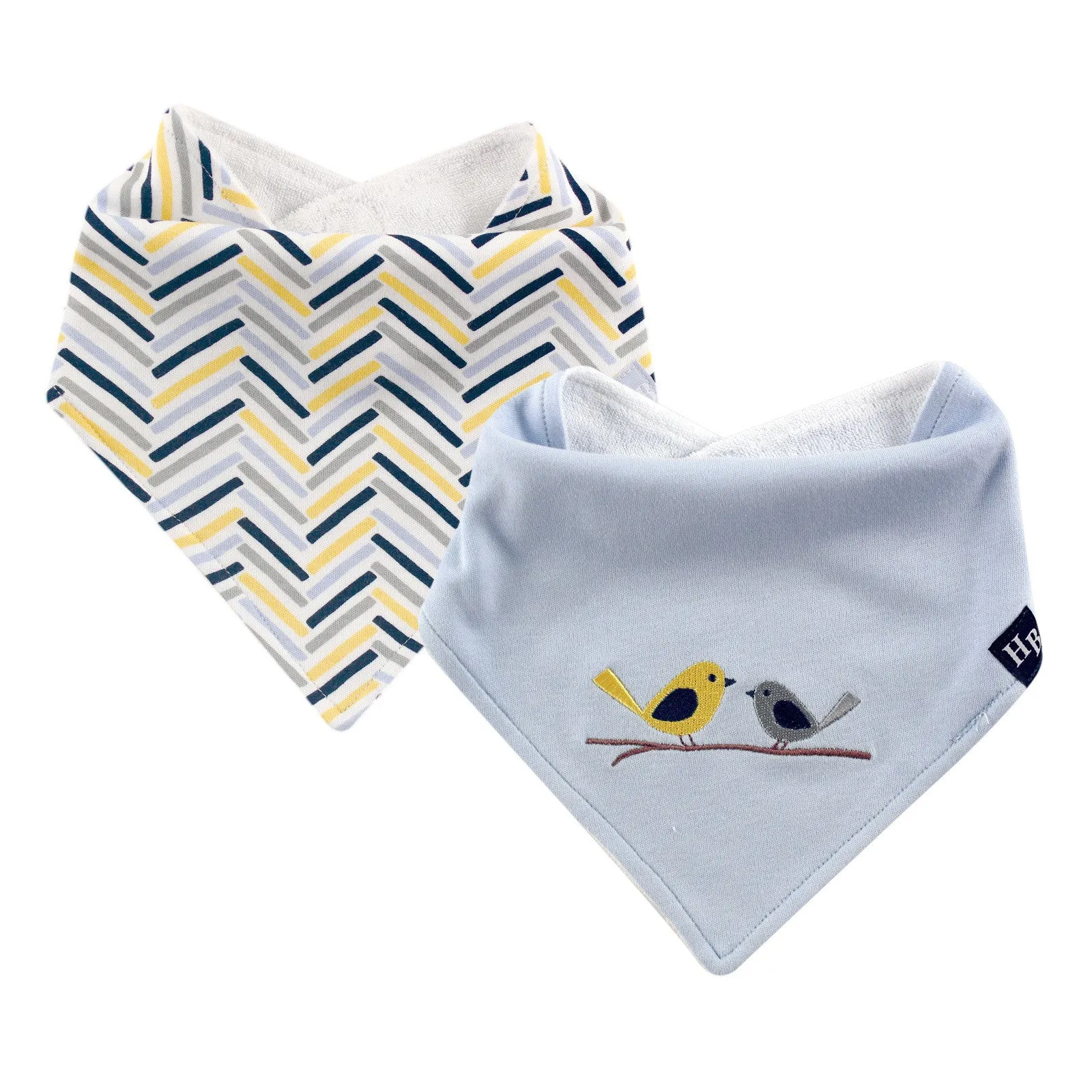 Hudson Baby Cotton Bandana Bibs, Blue Bird 2-Pack
