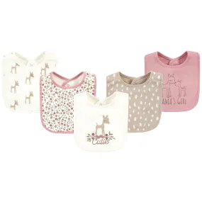Hudson Baby Cotton Bibs, Fawn Cutie