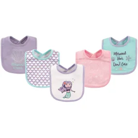 Hudson Baby Cotton Bibs, Mermaid