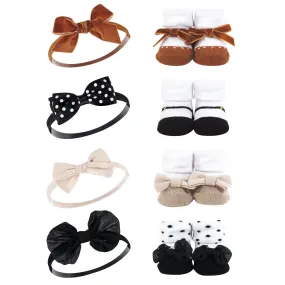 Hudson Baby Headband and Socks Giftset, Classic Neutrals