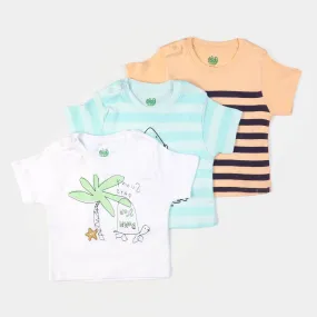 Infant Boys Rib T-Shirt 3Pcs Sea Champ - Multi