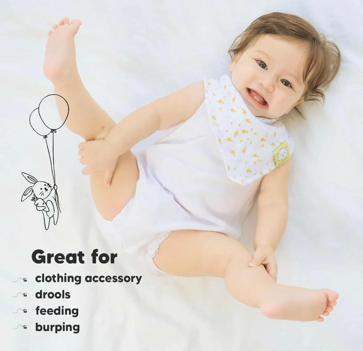 KeaBabies 8-Pack Bandana Bibs For Girls