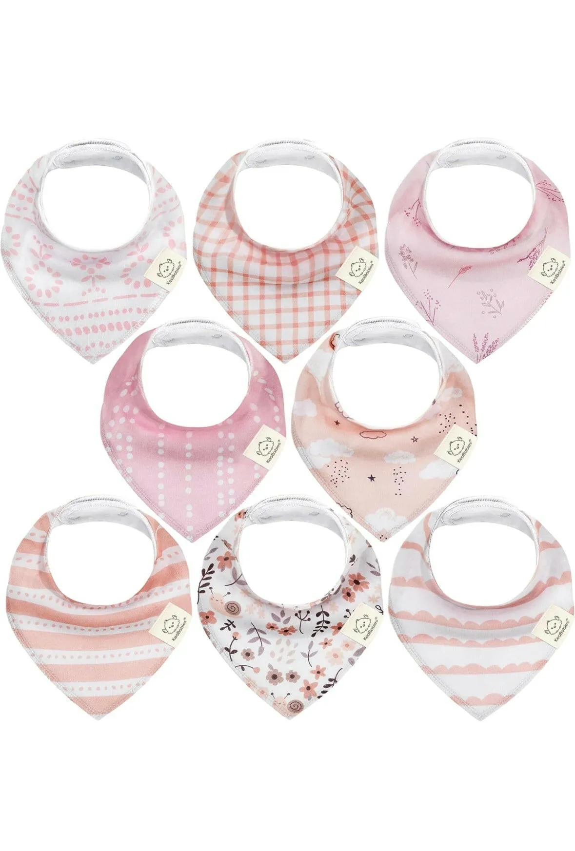 KeaBabies 8-Pack Bandana Bibs For Girls