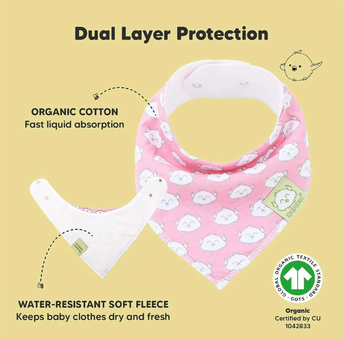 KeaBabies 8-Pack Bandana Bibs For Girls
