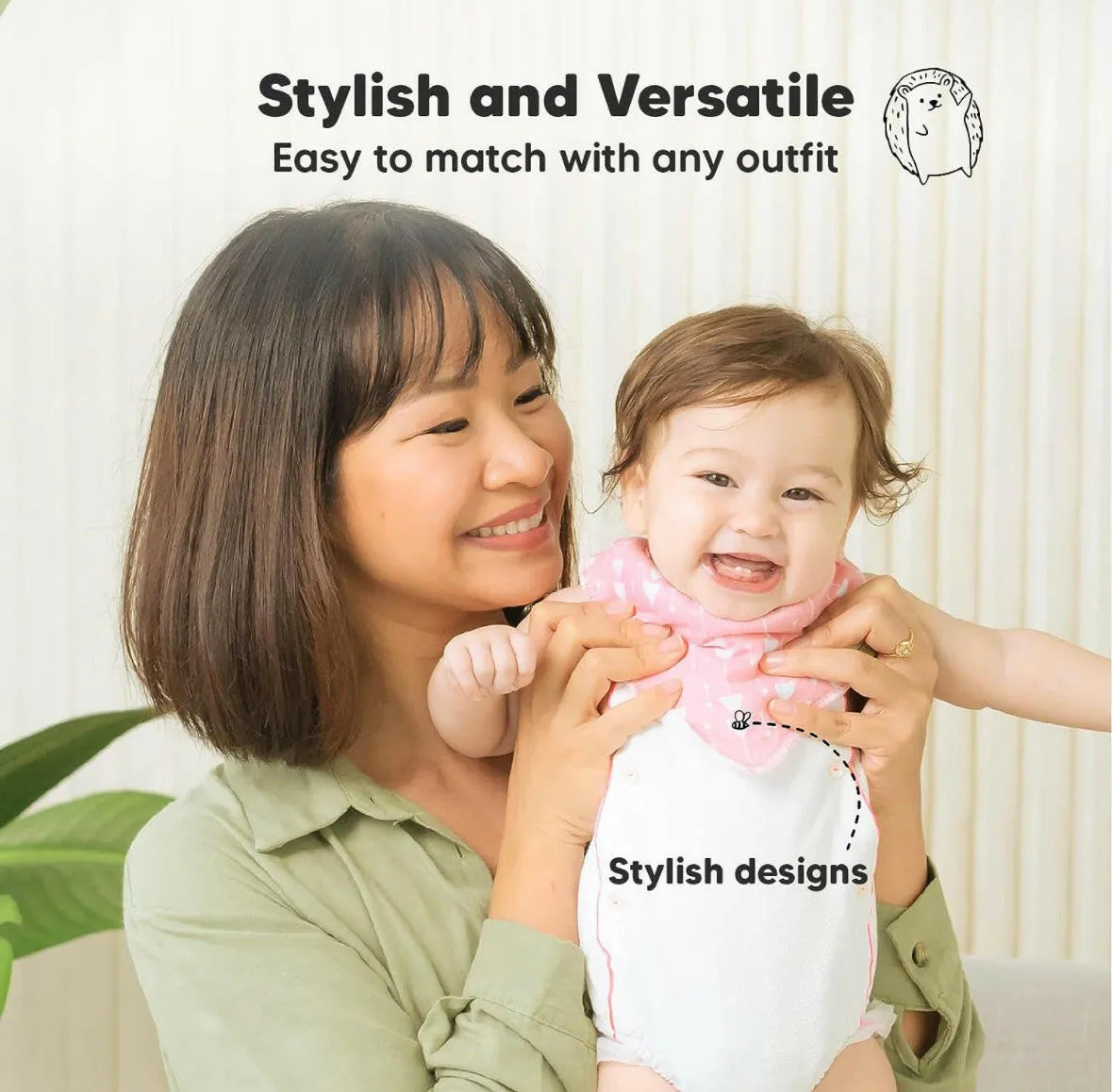KeaBabies 8-Pack Bandana Bibs For Girls