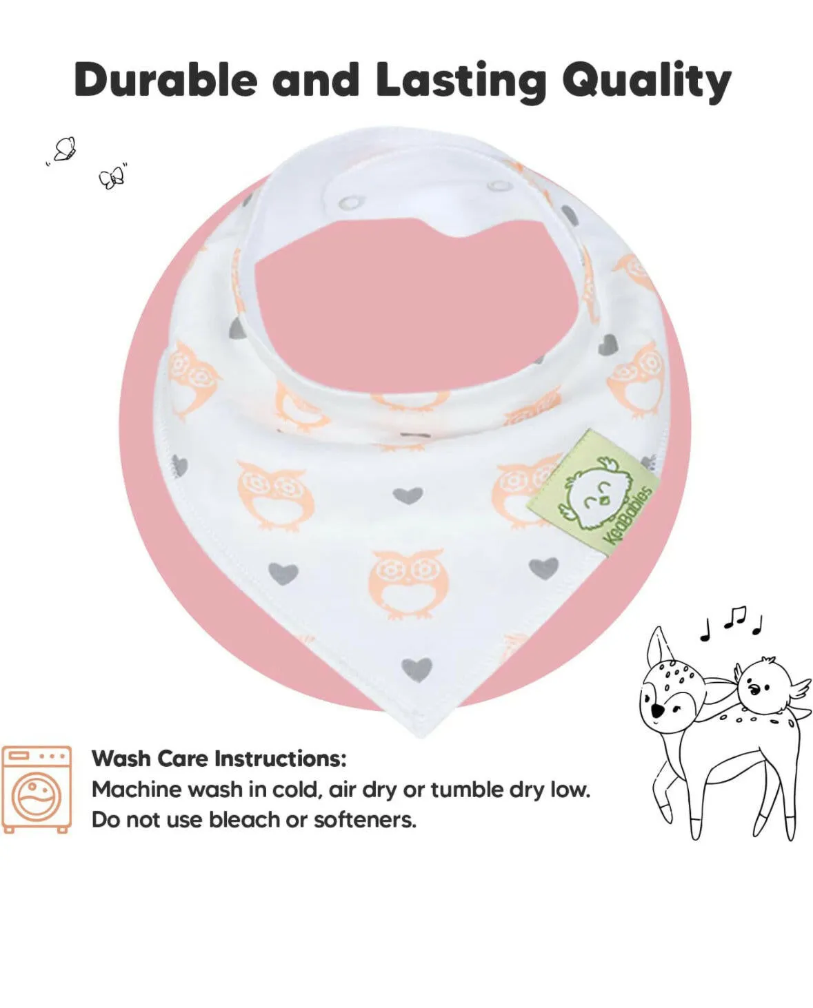 KeaBabies 8-Pack Bandana Bibs For Girls