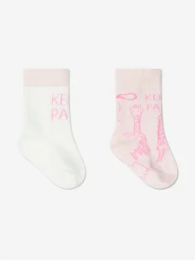 KENZO Baby Girls Socks Set (2 Pack) in Pink