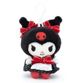 Kuromi Retro Red Polka Dot Dress Plush Mascot Clip-On