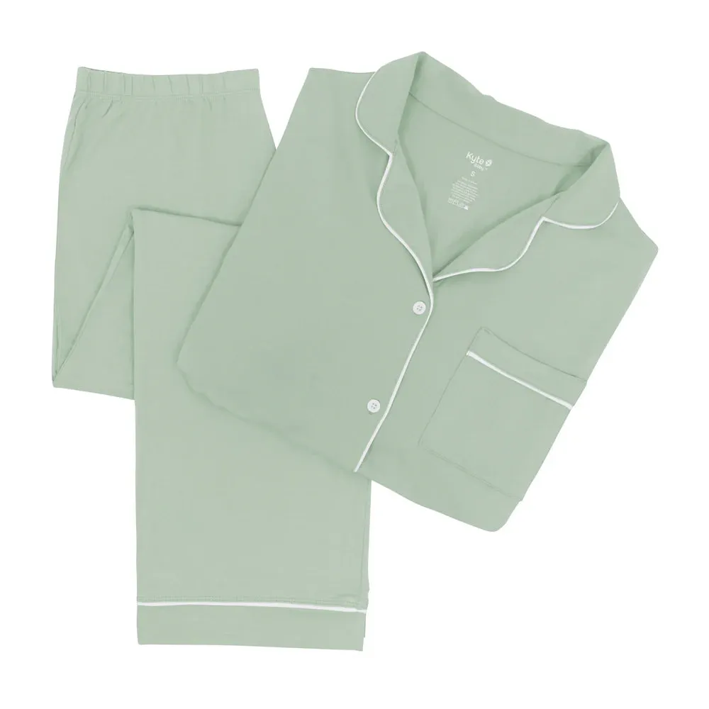 Kyte Baby Women's Long Sleeve Pajama Set - Thyme with Cloud Trim