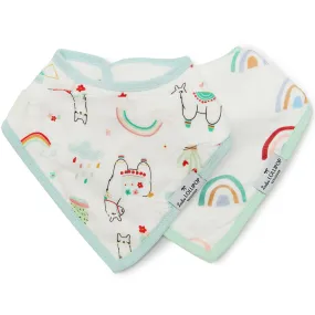 Loulou Lollipop Muslin Bandana Bib Set - Llama Rainbow